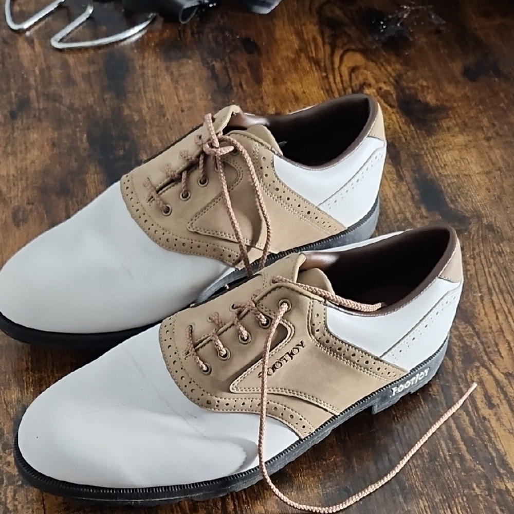 FootJoy Men's Classic White and Brown Oxfords